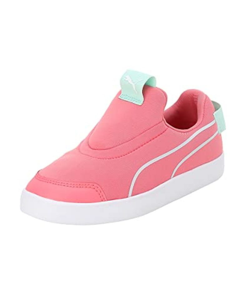 Puma Unisex-Kid Courtflex V2 Slip On Pre-School Loveable-Minty Burst-White Sneaker – 2Uk (37485814)