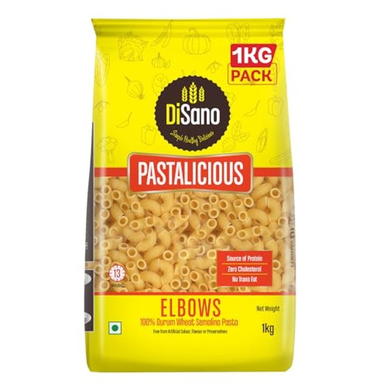 Disano Pastalicious 100% Durum Wheat Macaroni Pasta, Elbows, 1Kg