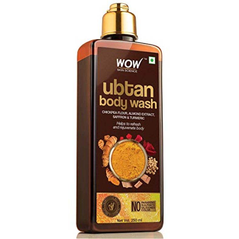 Wow Skin Science Ubtan Body Wash For Tan Removal And Glowing Skin – With Chickpea Flour, Almond, Safron & Turmeric Extract – 250 Ml