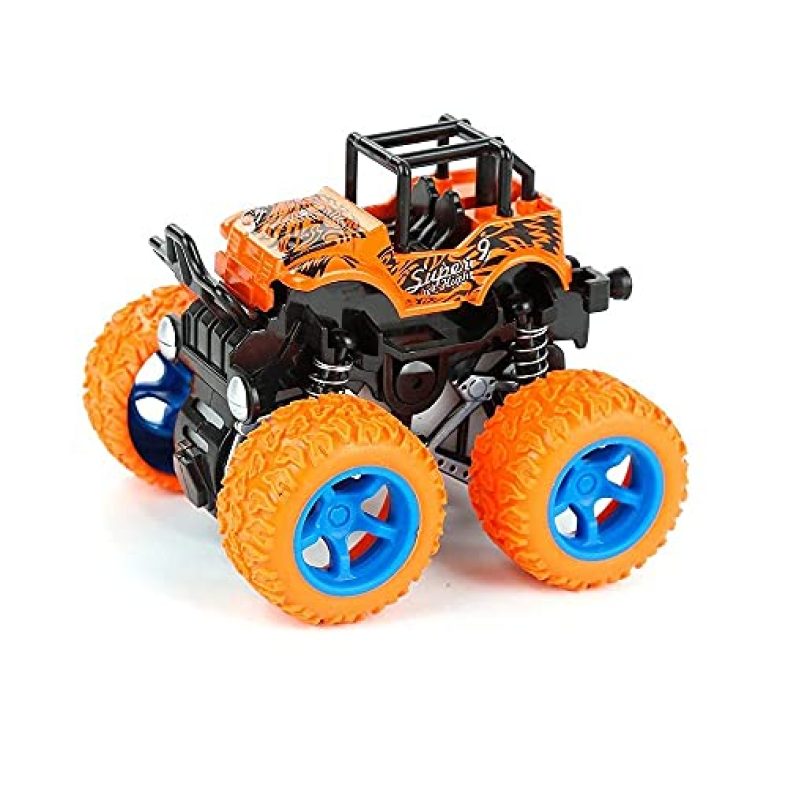 Vgrassp Mini Monster Trucks Friction Powered Cars For Kids, Toddler Toys Inertia Car Toys (Stunt Car Single)