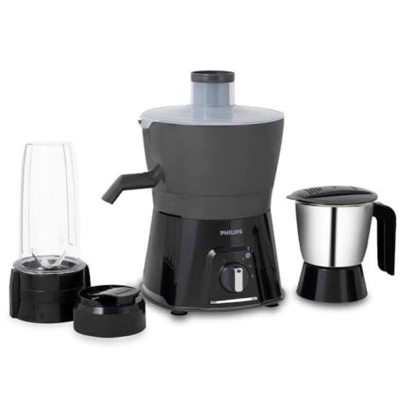 Philips Hl7579/00 600W Turbo Juicer Mixer Grinder With 3 Jars -Blend And Carry, Nutri Juicer Jar, Multi Purpose Jar