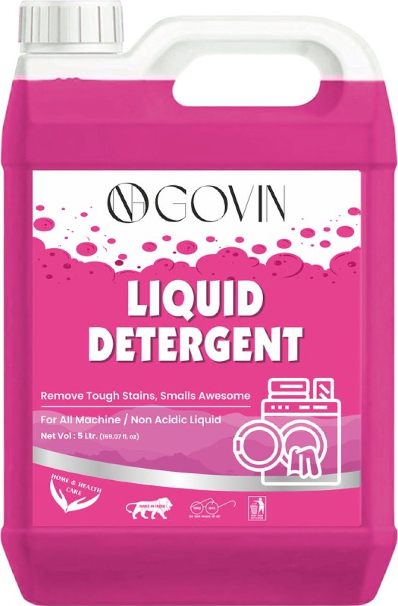 Govin Wash Liquid Detergent, Suitable For Front Load And Top Load Detergent, Rose Liquid Detergent(5 L)