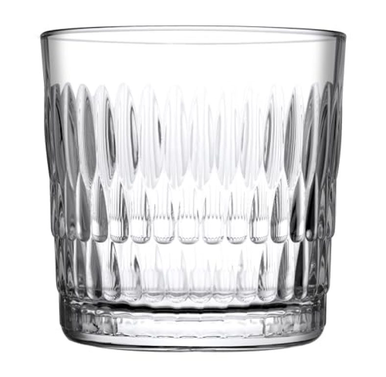 Pasabahce Rain Glass Whisky Glass From House Of Pasabahce The Original Pasabahce From Turkey, Transparent Rain Whisky Glass Set, 300 Ml In Set Of 6 Pcs, Perfect Fit For Whisky/Juice.