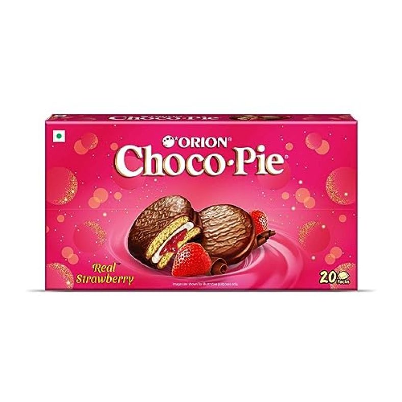 Orion Strawberry Chocopie Valentines Gift Pack, 500G | Strawberry Chocolate Cookies