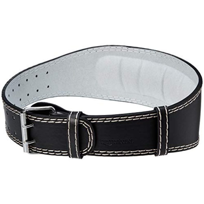Amazon Basics 4 Inch Wide Padded Weight Lifting Belt – Large, Black