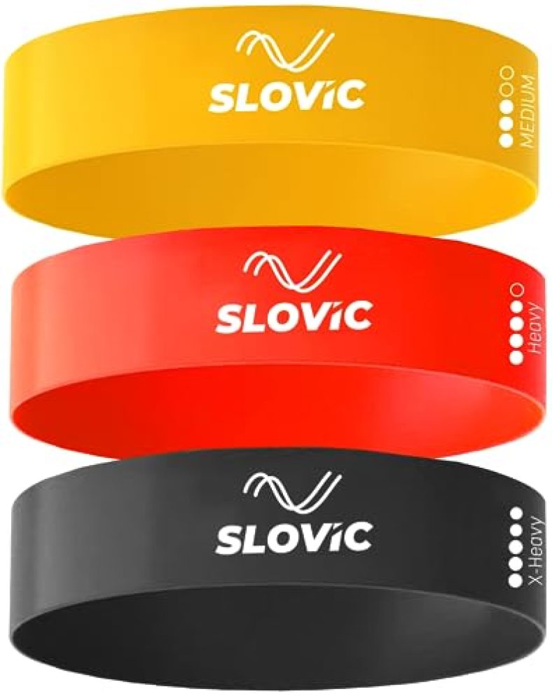 Slovic Resistance Loop Bands 100% Natural Latex Exercise Bands With 1 Year Warranty Mini Resistance Loop Band For Full Body Exercises (Heavy Set Of 3)