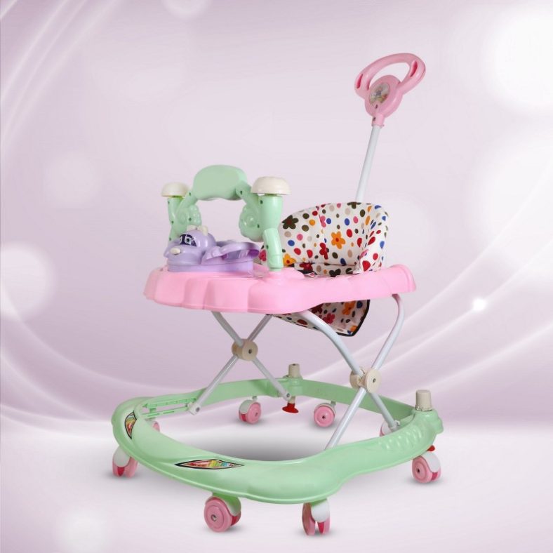 Crew4 Musical 2-In-1 Walker With Parent Rod(Pink)