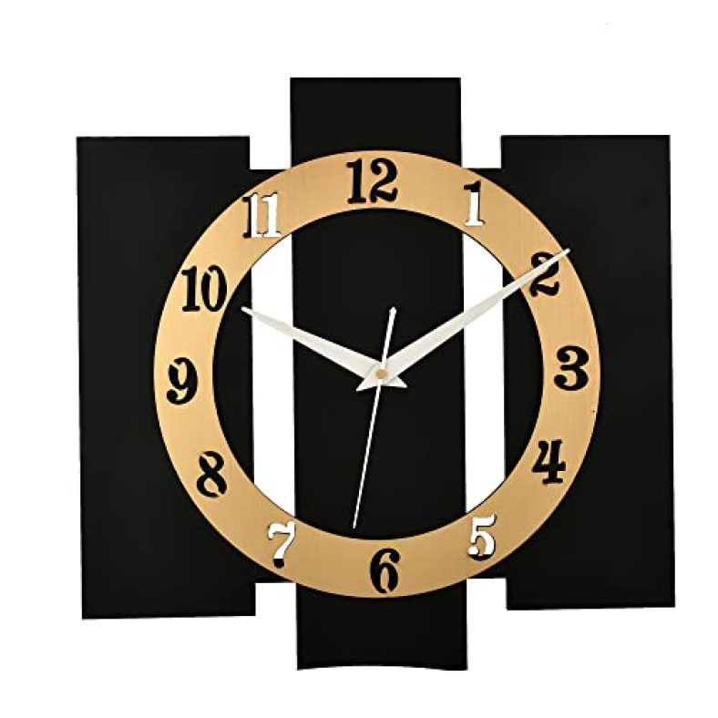 Nozvera Decorative Silent Non-Ticking Wooden Wall Clock For Home Stylish Latest 12 Inch Designer Wall Clock For Home Living Room Bedroom Office Hall Kitchen