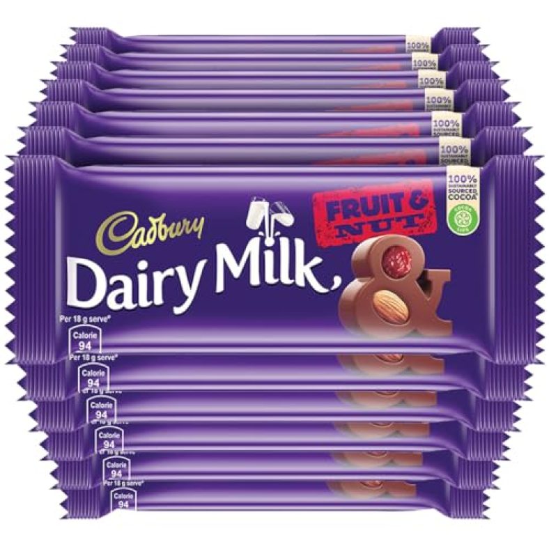 Cadbury Dairy Milk Fruit And Nut Chocolate Bar, 1.2 Kilograms (Pack Of 12)