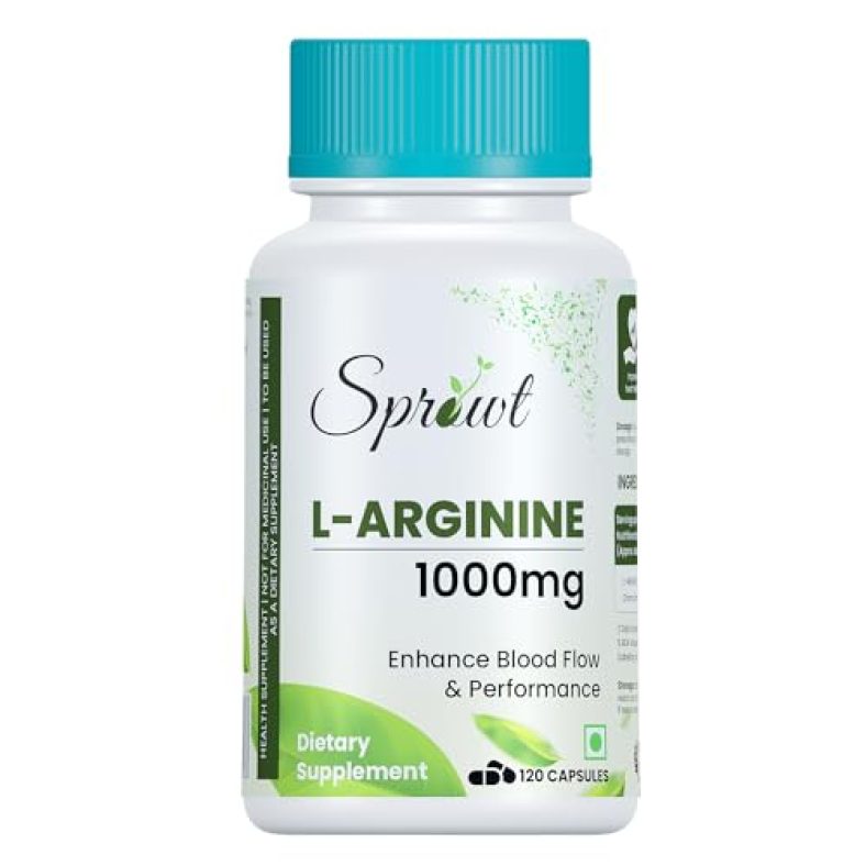Sprowt L-Arginine 1000Mg Supplement | Boost Nitric Oxide Levels | Pre Workout Supplements For Men & Women | Improves Energy, Muscle Pump, Muscle Growth, Stamina & Recovery