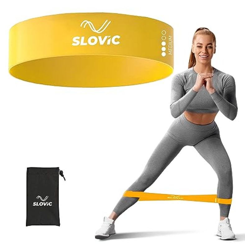 Slovic Resistance Loop Bands 100% Natural Latex Exercise Bands With 1 Year Warranty Mini Resistance Loop Band For Full Body Exercises – Yellow
