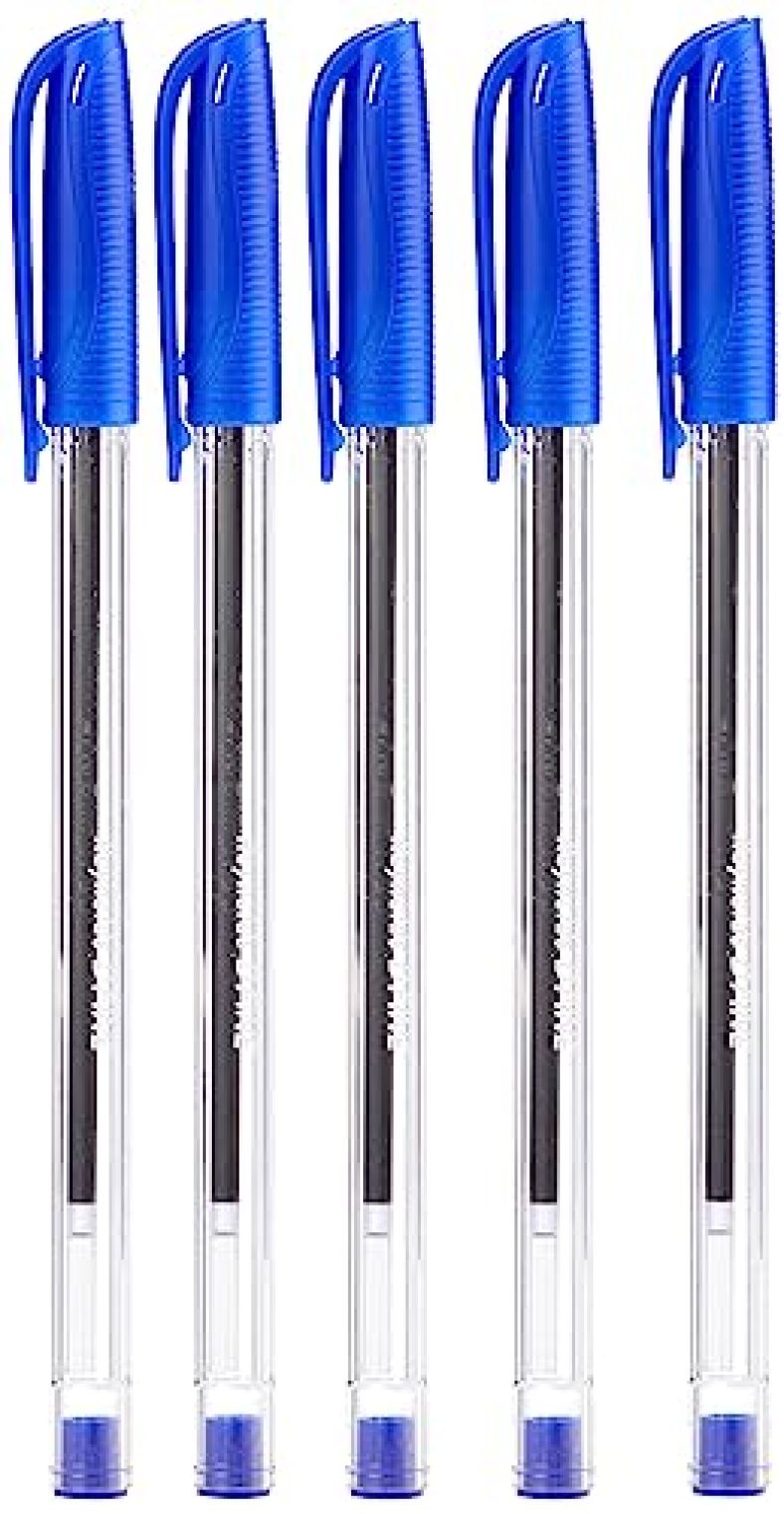 Reynolds D Fine Ballpen 5 Ct – Blue | Ball Point Pen Set With Comfortable Grip | Pens For Writing | School And Office Stationery | Pens For Students | 0.7 Mm Tip Size