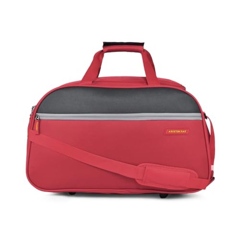 Aristocrat Enigma 52 Cm Polyester Softsided Cabin Size 2 Wheels Duffle Bag – Red