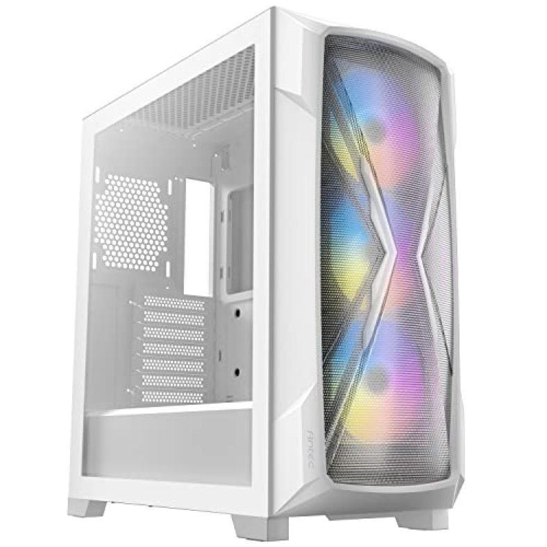 Antec Dark League Dp505 White, High-Airflow Mesh Front Panel, 3 X 120Mm Argb Fans, Argb & Pwm Hub, 8 X Rubber Grommets & 3 X Cable Ties, Type-C 3.2 Gen2, Gpu Bracket, Mid-Tower E-Atx Gaming Case