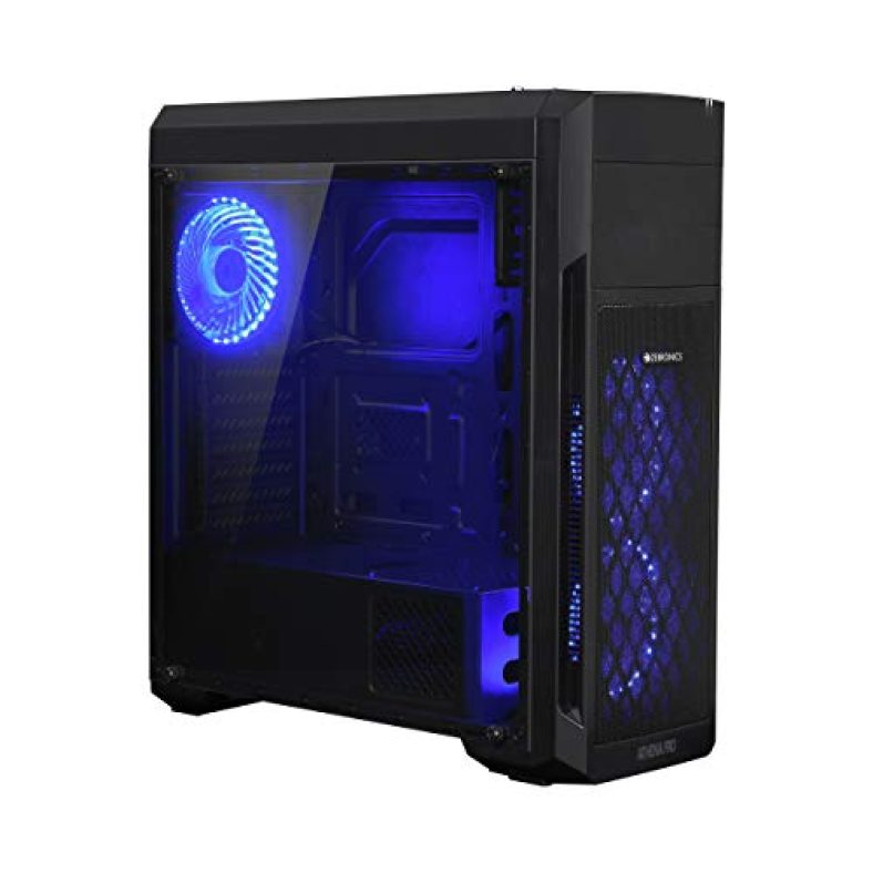 Zebronics Zeb-Athena Pro Gaming Chassis Comes With Perforated Front Panel,Transparent Side Panel,Dual 120Mm Front Fans,120Mm Rear Fan & Top Magnetic Dust Filter(Blue)