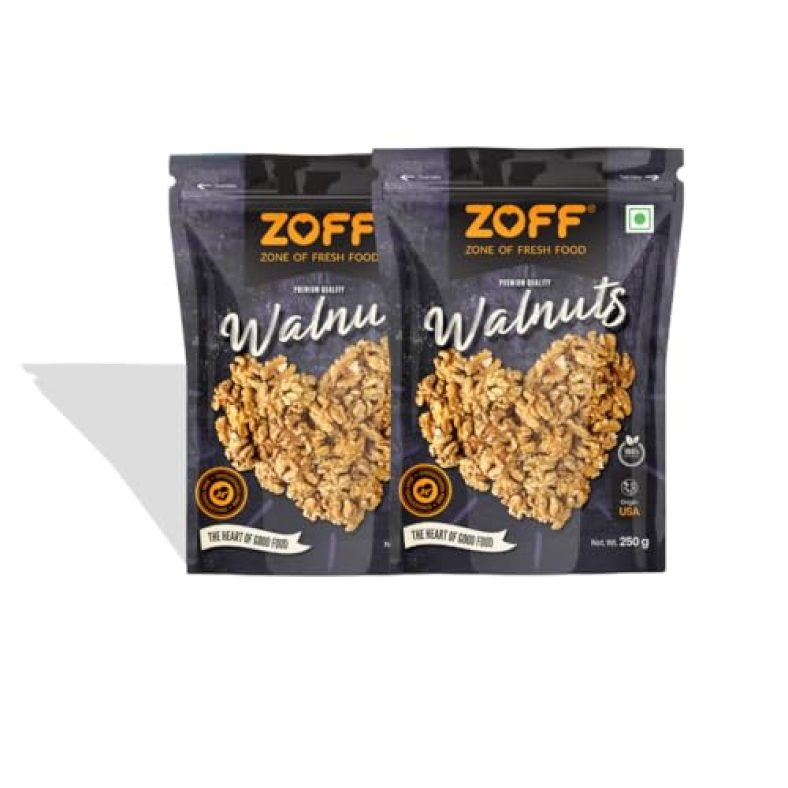 Zoff Walnuts Combo: Freshness And Crunch In Every Bite | 250G X 2 Packs | Perfectly Roasted Goodness | Premium Zip Lock Pouch | Net Weight – 500G