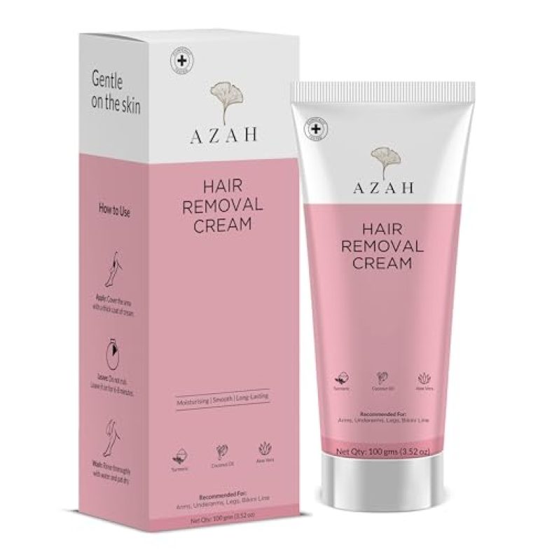 Azah Hair Remover For Women | Hair Removal Cream For Women, Normal Skin – 100G | Suitable For Legs, Underarms, Bikini Line, Arms | Long Lasting Smoothness Than Razors | Dermatologically Tested