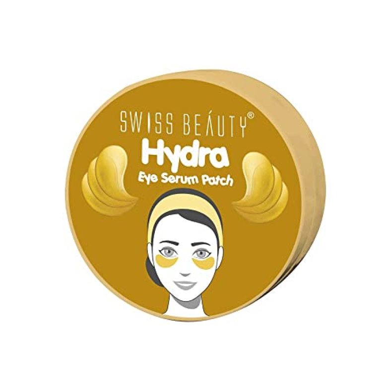 Swiss Beauty Hydra Anti Wrinkle Eye Serum Patch| Treats Dark Circles, Fine Lines And Wrinkles | Enriched With Collagen And Aloe Vera Extract | Shade -Gold, 60 Pcs