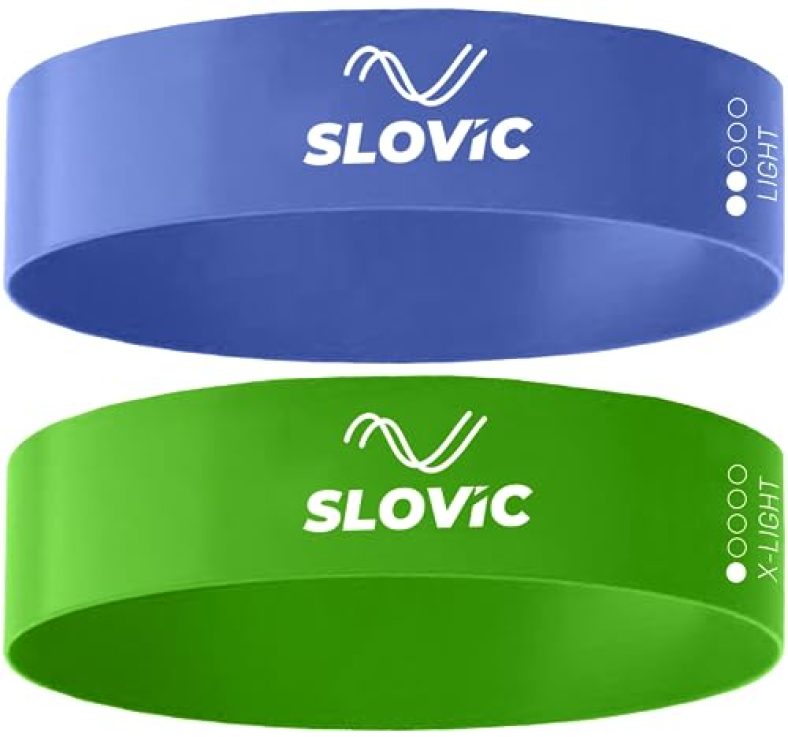 Slovic Resistance Loop Bands 100% Natural Latex Exercise Bands With 1 Year Warranty Mini Resistance Loop Band For Full Body Exercises (Light Set Of 2)