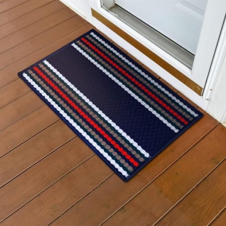Status Contract Anti Slip Front Monsoon Doormat (38X58Cm)| Living Room Rug For Entrance Door|Polypropylene Floor Mat For Home|Essential Small Rug For Office, Bedroom & Kitchen|- Dark Blue