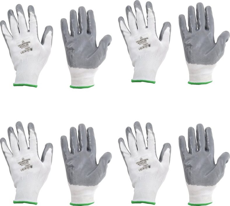 Adroitz Superior Quality Anti Cut Safety Hand Glove-13 Nylon, Synthetic, Latex  Safety Gloves(Pack Of 8)