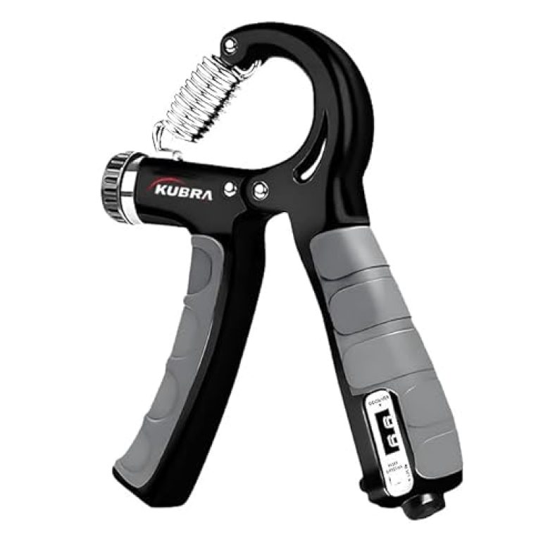 Kubra Counter 10Kg To 60Kg Weight Adjustable Professional Counter Hand Grip For Men & Women | Finger Exerciser | Power Gripper | Black