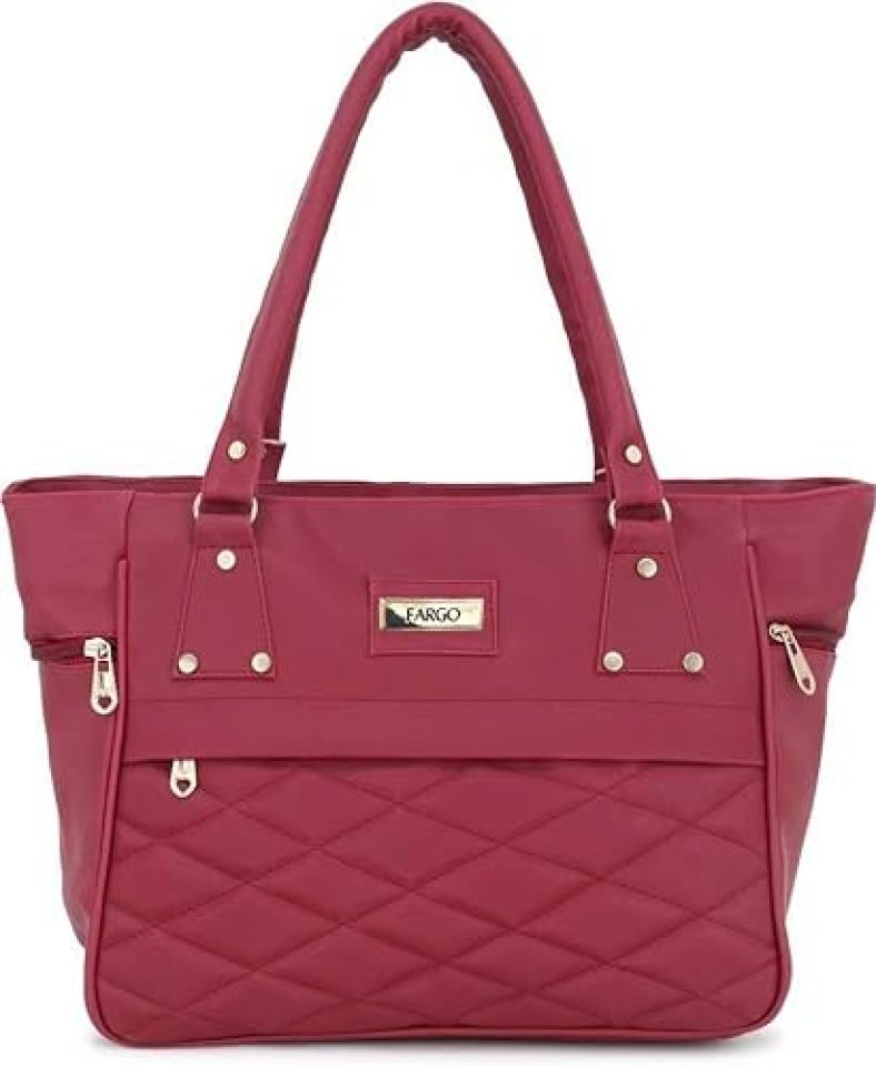 Fargo Women’S Artificial Leather Shoulder Bag Non-Adjustable Strap (Maroon)