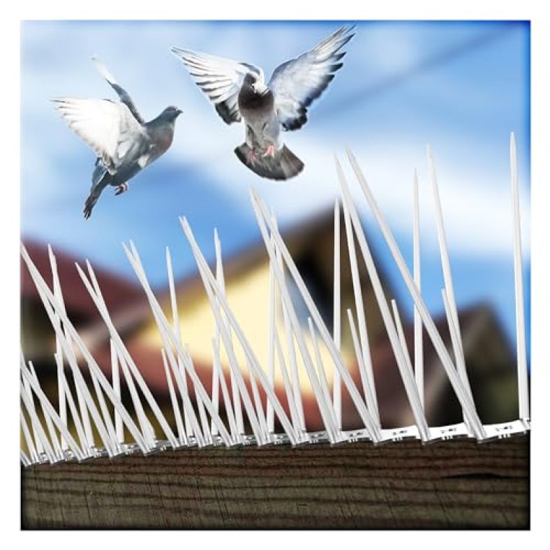 Eightiz (Pack Of 7) Bird And Pigeon Spikes, Pigeon Control Spikes Anti Bird Plastic Spikes For Ac Balcony Railing Window Home Protection From Pigeon Dog Monkey Crow Kabootar Transparent