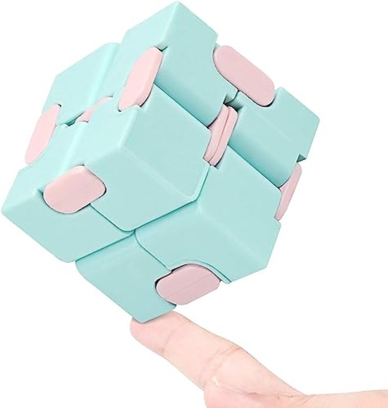 Infinity Cube Fidget Toys For Stress Relief Toys For Boys & Girls. Cool And Unique Gadgets Easy To Carry Blue Color, Abs Safe Material Sensory Toys For Kids. Fidget Cube For Long Hours Playing.