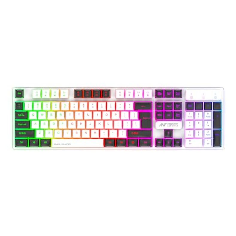Ant Esports Mk 1700 Wired Membrane Gaming Keyboard –With Backlit Rgb Led, Usb-A Connection, Quiet Keystrokes, 12 Multimedia Function Keys – For Computer, Pc, Desktop, Gamer– 1 Year Warranty–Mercury