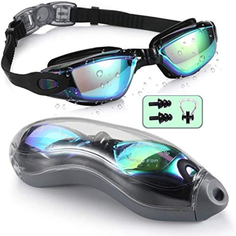 Pangid Swimming Goggles Uv Protection Anti-Fog For Men Women Kids With Solid Protection Case – Swim Glasses Assured No Leaking With Adjustable Strap (Swimming Goggles – Blue)