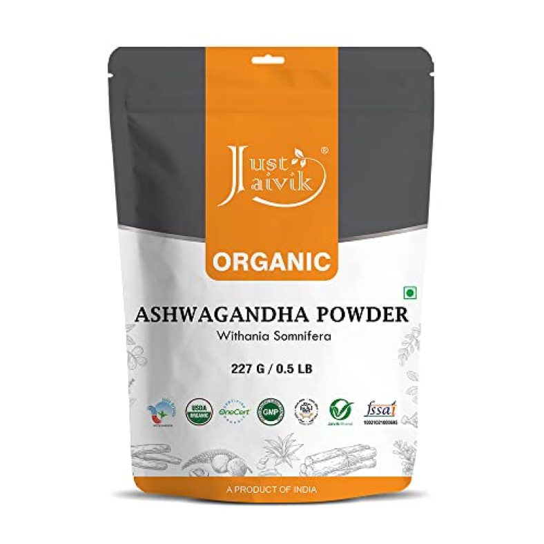 Just Jaivik Organic Ashwagandha Root Powder – 227G – Support For Stress-Free Living Herbal Supplement/Vitality And Strength