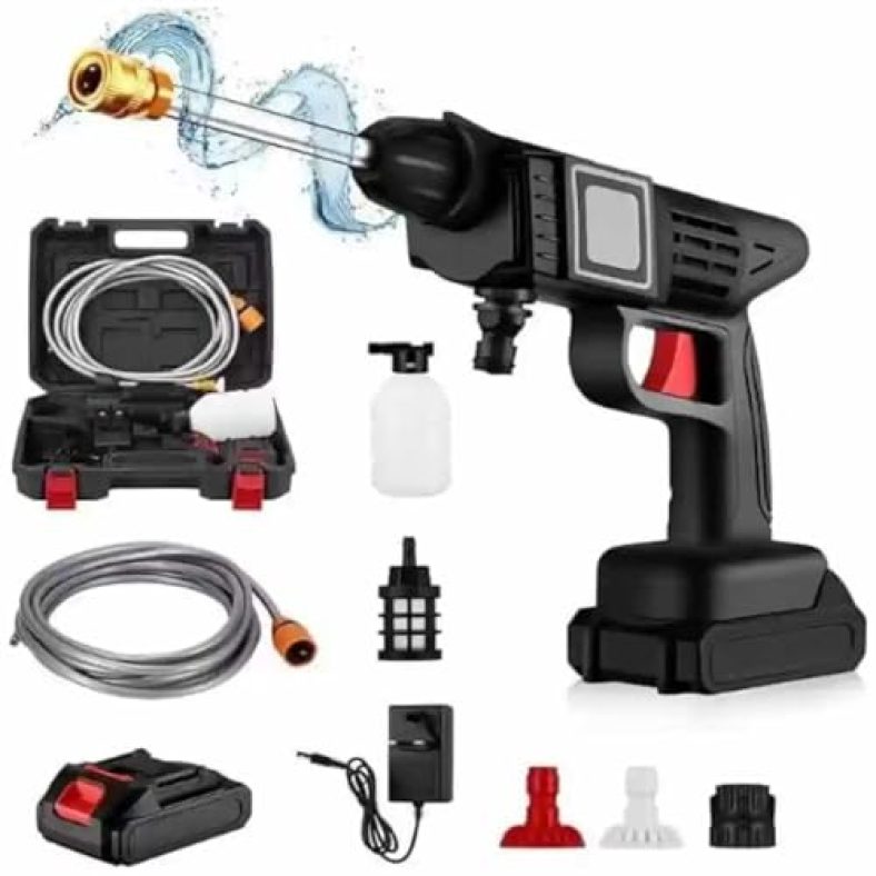 Bitsy Bloom Car Washer Gun Single Battery High Pressure 48V Cordless Powerful Washer Gun With Rechargeable | Multi Cleaning Works Like Car & Bike Washing, Gardening & Home Cleaning Works
