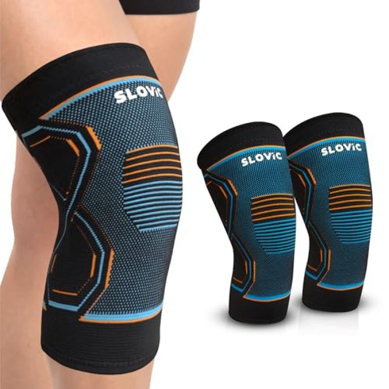 Slovic Knee Caps For Women For Knee Pain Relief | Knee Support For Men | Knee Cap For Men | Gym Accessories For Men | Compression Knee Caps For Women | Gym & Cycling | Medium | 1 Year Warranty