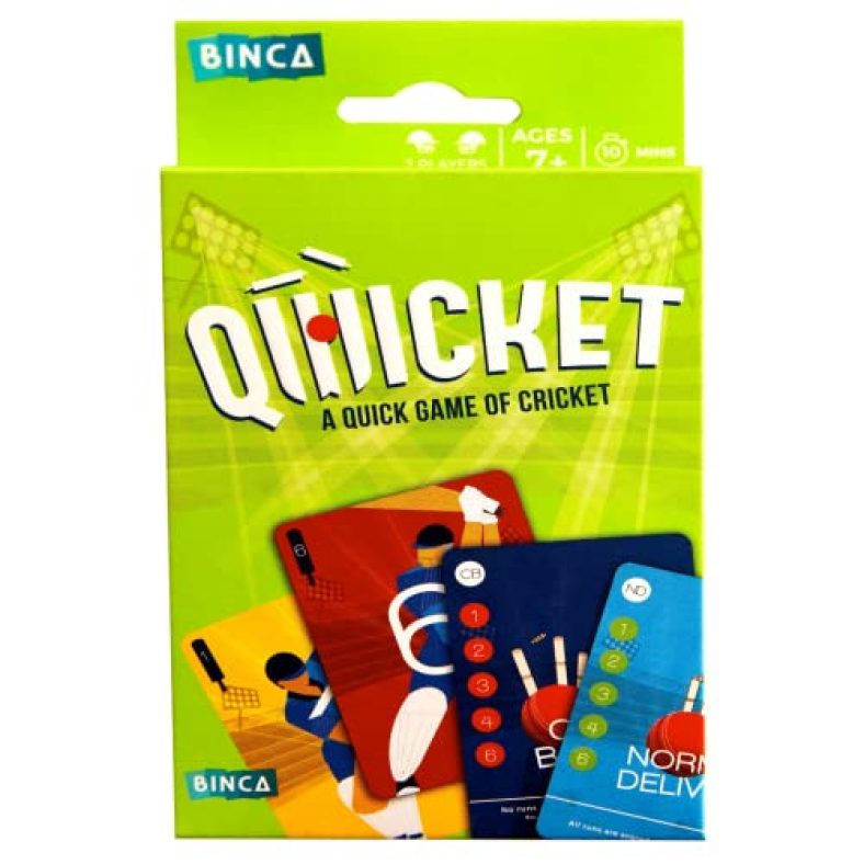 Binca Qwicket – Fun Card Game For All | Family Game For Kids, Teens And Adults | Indoor Cricket Game | A Gift For Ages 7, 8,9 And Up (2 Players)