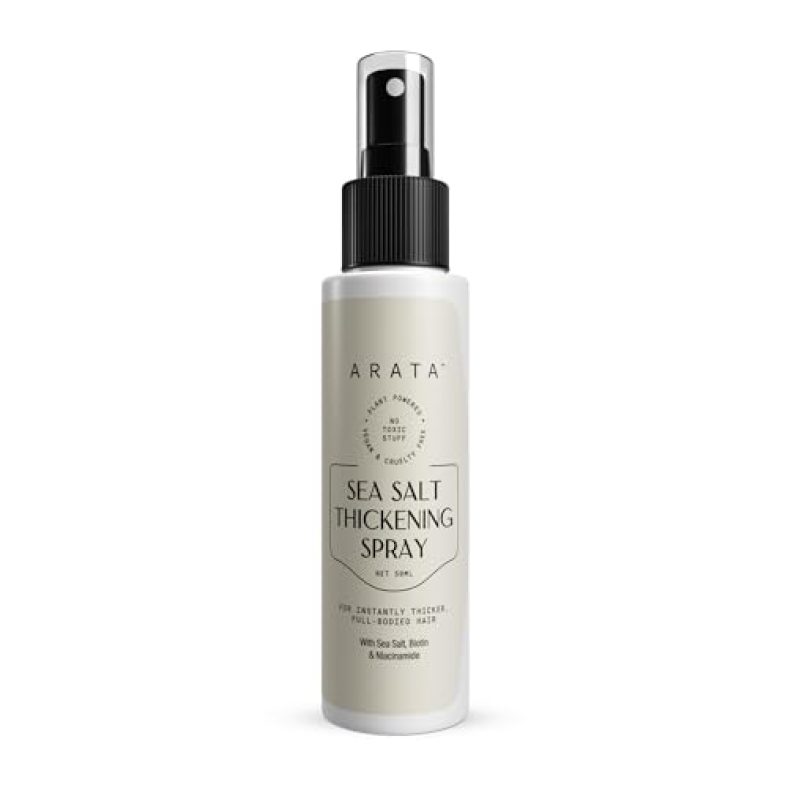 Arata Sea Salt Volumizing Hair Spray 50Ml | Infused With Niacinamide, Biotin & Sea Salt | For Instantly Thicker, Full-Bodied Hair | Texturising Spray, Beachy Look And Natural Waves | All Hair Types