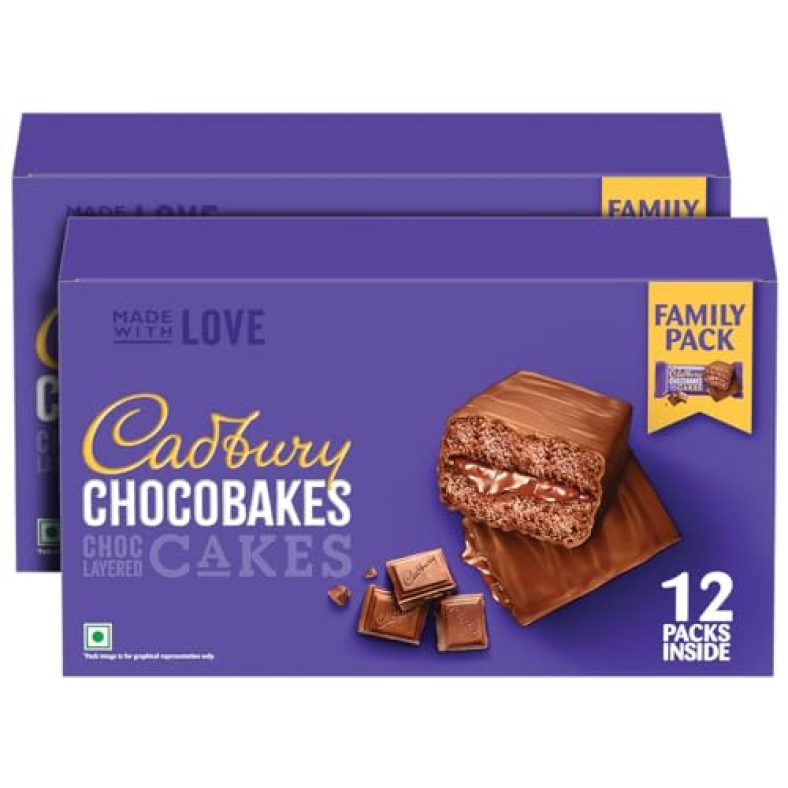 Cadbury Chocobakes Choclayered Cakes, 228 G (Pack Of 2)