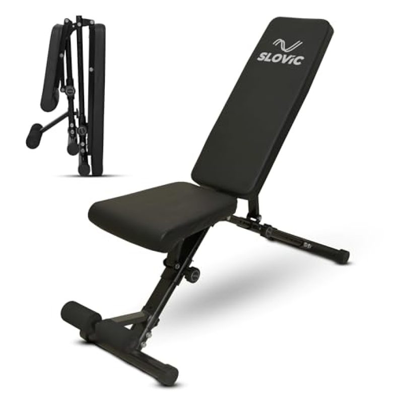 Slovic Adjustable And Foldable Gym Bench For Home Workout | Incline Decline Fitness Bench With 7 Positions | Workout Bench For Bench Press, Chest Press, Sit Up | Exercise Bench For Home | Up To 500Kg