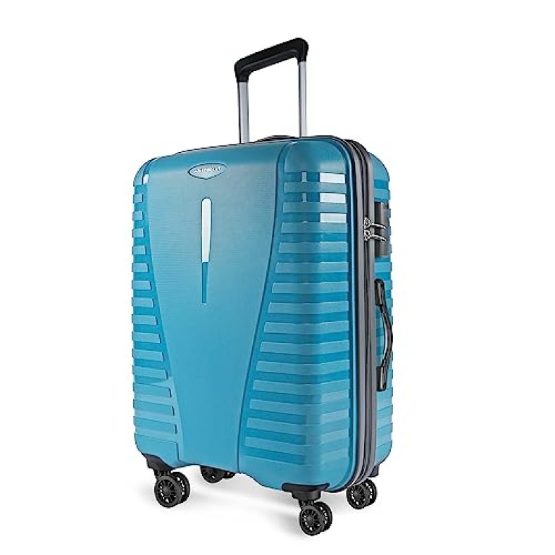 Aristocrat Airpro 76 Cms Large Check-In Polypropylene Hardsided 8 Wheels Luggage/Suitcase/Trolley Bag- Coral Teal Blue