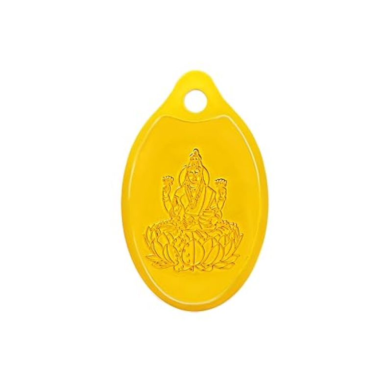 Muthoot Pappachan Swarnavarsham 24K (999) Yellow Gold Oval Laxmi Pendant 2 Gram