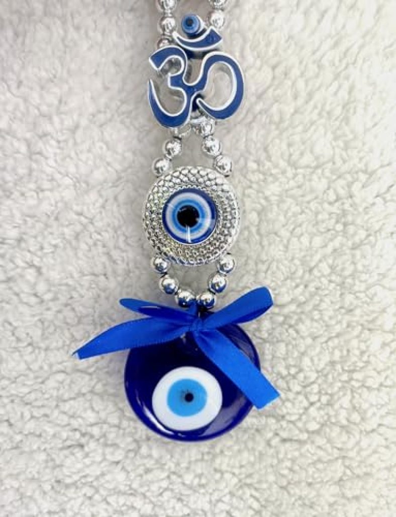 Mooz Metal Evil Eye Hanging For Home, Evil Eye For Home Decor, Wall Hanging Decorative Items, Positive Energy (Om), Multicolour