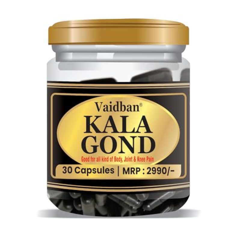 Vaidban Kala Gond Capsule – Instant Ayurvedic Pain Relief Capsule | Pack Of 30 Capsule
