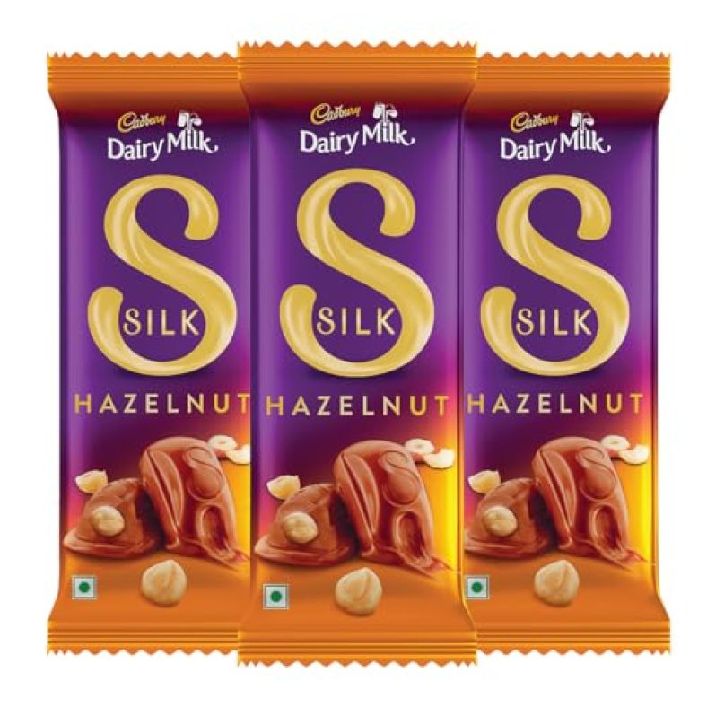 Cadbury Dairy Milk Silk Hazelnut Chocolate Bar, 143 Grams, Pack Of 3, 429 Grams