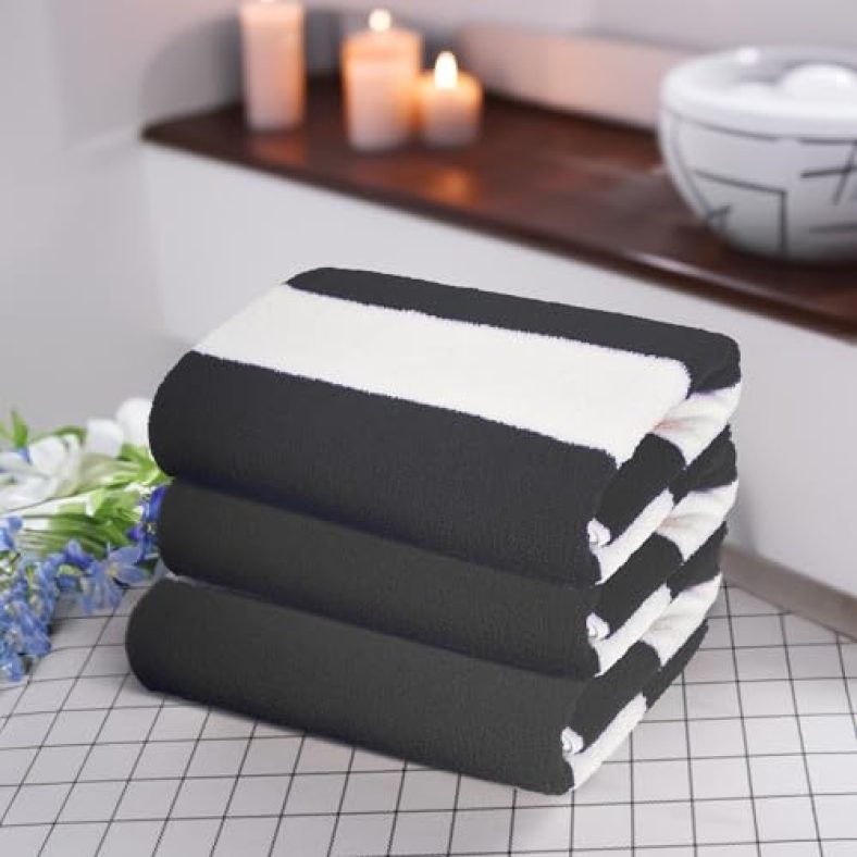 Status Contract Bath Towels |(120 X 60 Cm) Coral Fleece Quick Dry Towel |Super Absorbent & Soft | Luxury Bath Towels With Hook | Microfiber Hair Towel For Men & Women |(Grey) (Set Of 3)