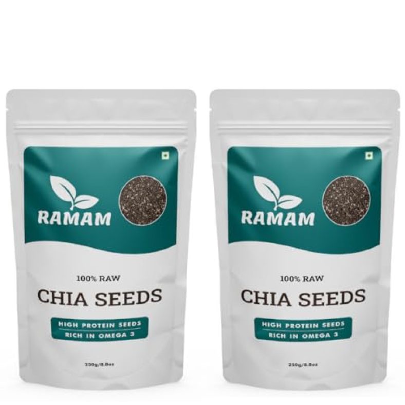 Ramam Chia Seeds 500Gm For Weight Management | Natural Chia Seeds For Eating – Rich In Omega 3| High Protein Seeds | Gluten Free |Helps In Manage Cholesterol Level & Blood Pressure – 500G…