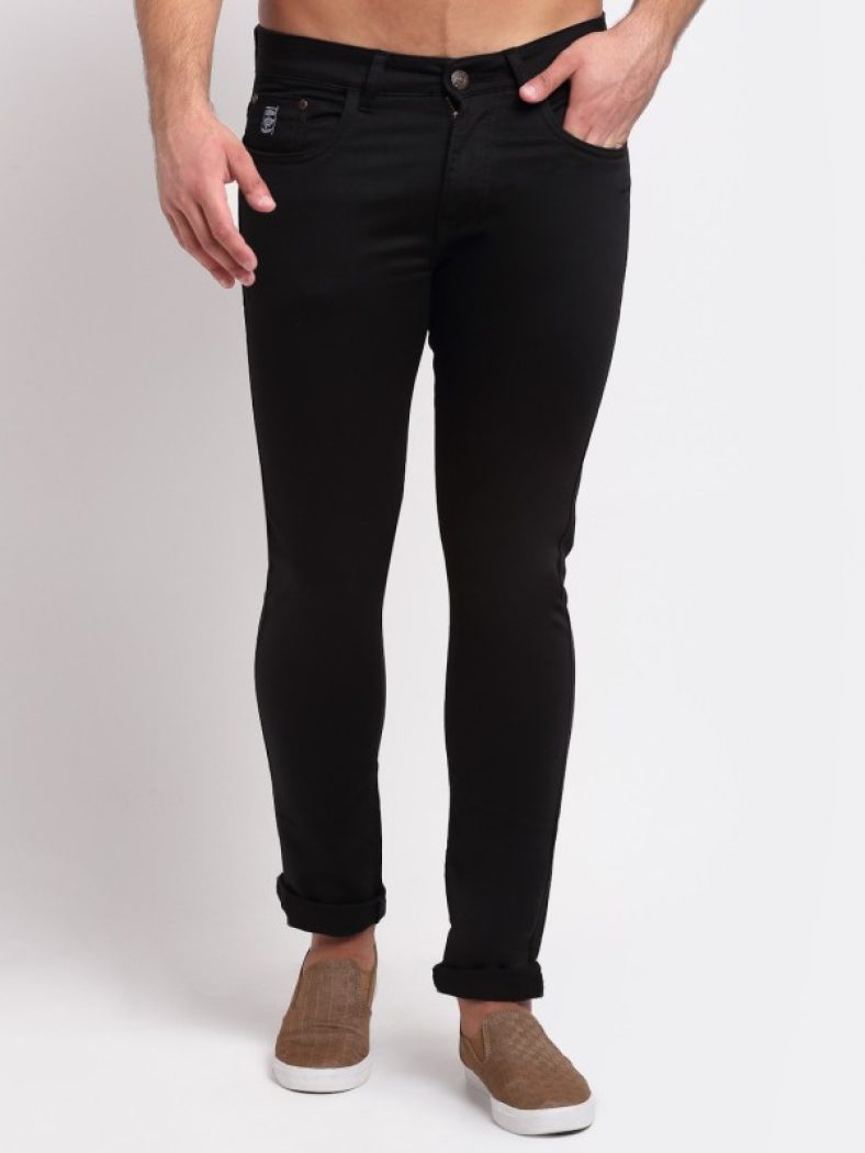 Louis Stitch Slim Men Black Jeans