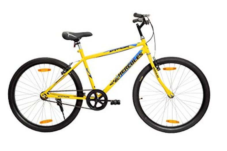 Hercules Dynor Rf 26T Single Speed Road Cycle ( Canary Yellow ,Ideal For : 12+ Years ,Brake : V Brake, Frame: 18 Inches Steel) Ideal For : Unisex Adult, Rigid