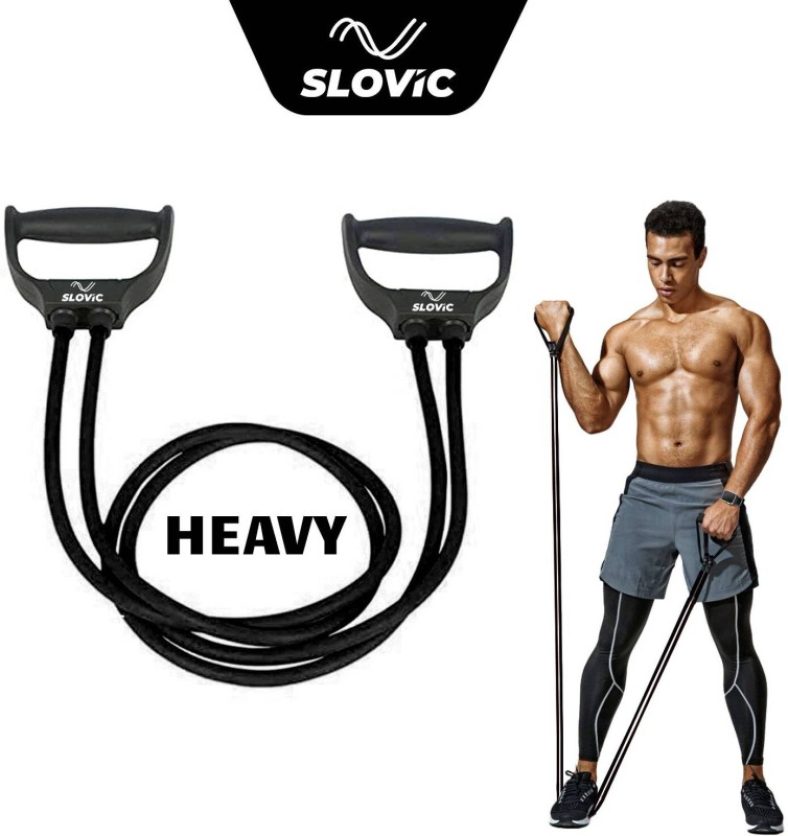 Slovic Exercise & Stretching Resistance Band Set For Men & Women Workout Heavy Resistance Tube(Black)