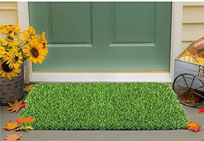 Status Artificial Grass Mat, Floor Mat, Door Mat Natural Green (Doormat (12 X 18 Inch))