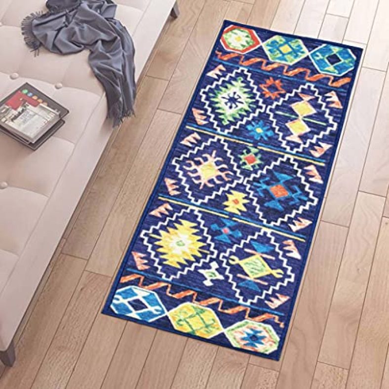 Status 3D Printed Vintage Persian Bedside Runner Carpet Rug Anti Skid Backing For Home/Kitchen/Living Area/Office Entrance (56 X 140 Cm, Multi) Pack Of 1